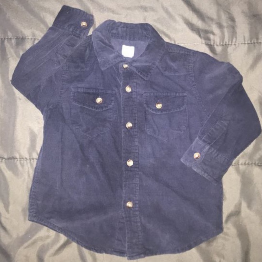 Baby GAP navy blue corduroy button up